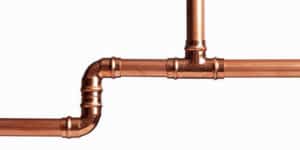 copper pipe with plain white background